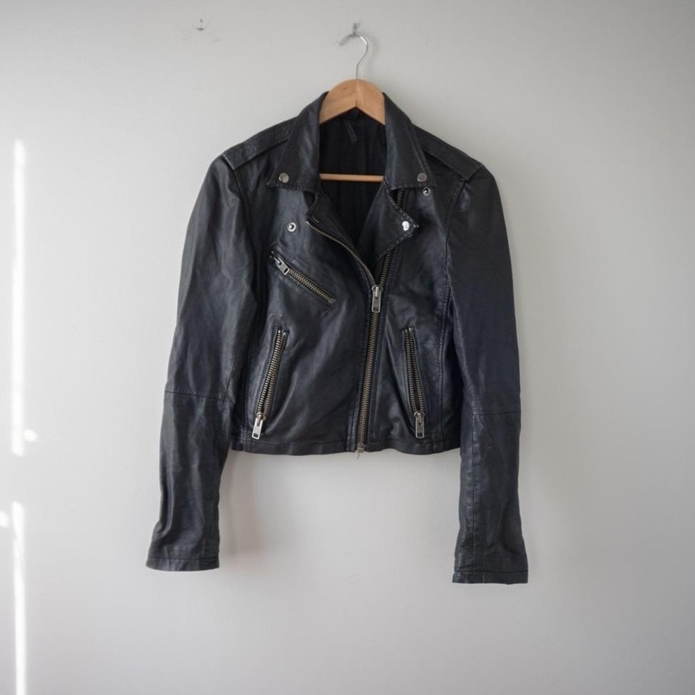Topshop Boutique Lightweight Leather Jacket Size Small